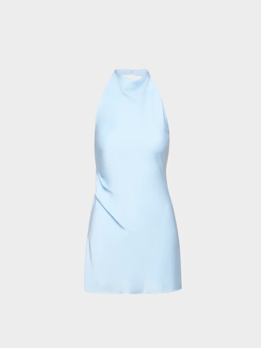 NWT Aritzia AUDIENCE Satin Mini Halter Dress Villa Blue - Picture 7 of 12